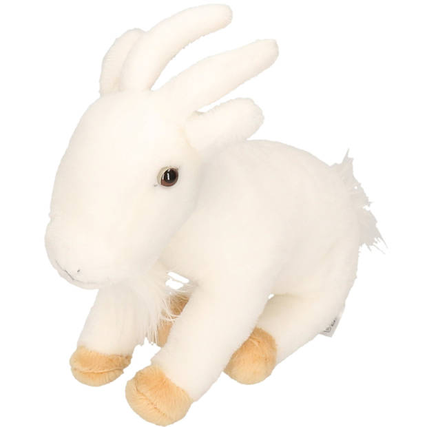 Witte pluche steenbok knuffel 22 cm - Knuffel boederijdieren