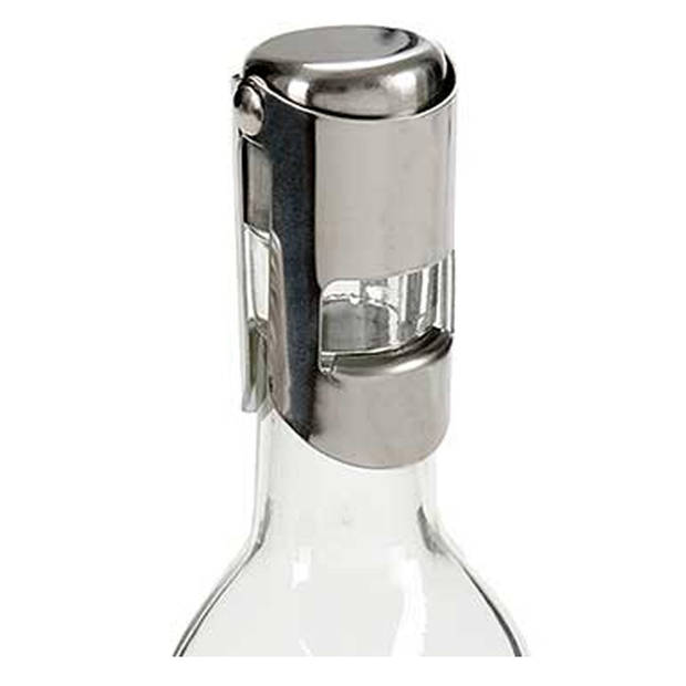 Champagne flessenstopper/afsluiter - RVS - 3,5 x 6 x 5,5 cm - Cava - Prosecco - Wijnafsluiters