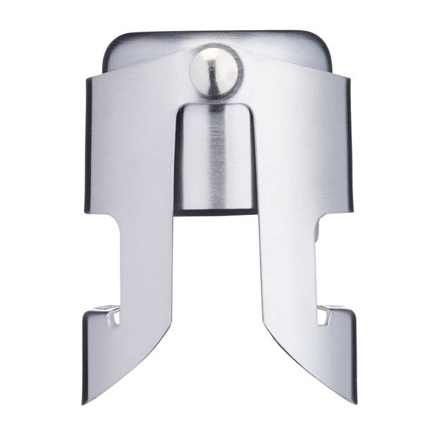 BarCraft champagnestopper 5,5 x 4 cm RVS zilver