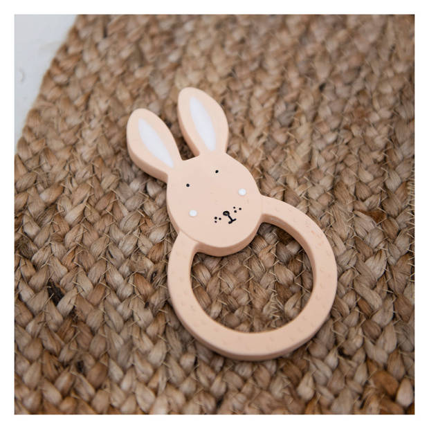 Trixie bijt- en badring Mrs. Rabbit junior 12 cm rubber roze