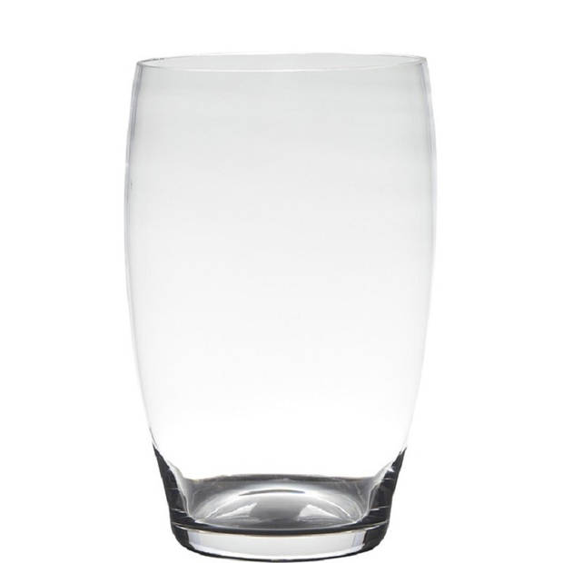 Transparante home-basics vaas/vazen van glas 20 x 15 cm Naomi - Vazen