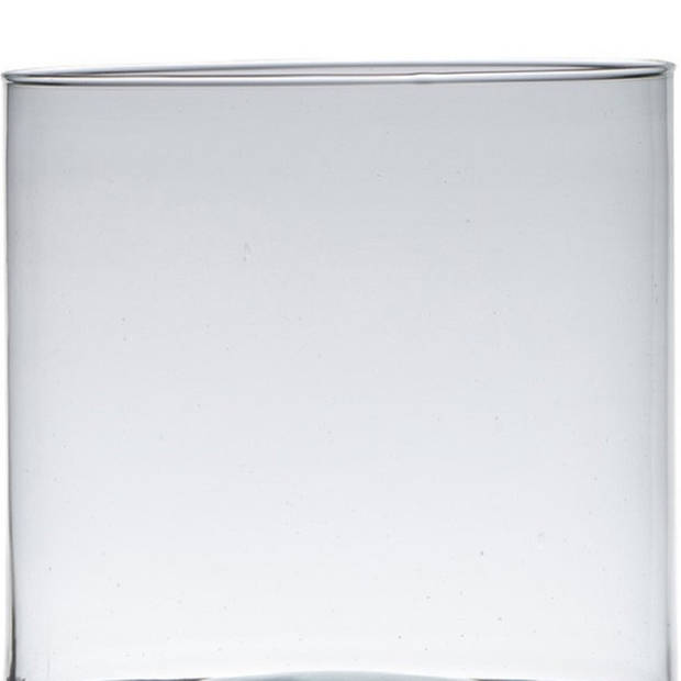 Transparante home-basics cilinder vorm vaas/vazen van gerecycled glas 30 x 19 cm - Vazen