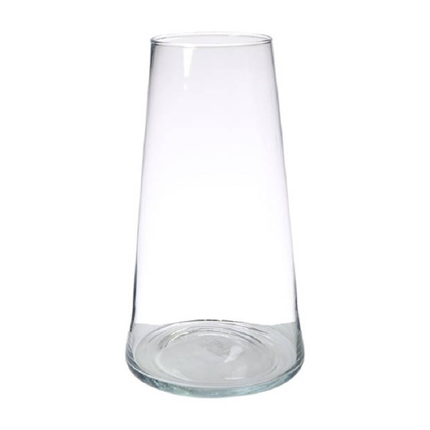 Transparante home-basics vaas/vazen van glas 40 x 18 cm Donna - Vazen