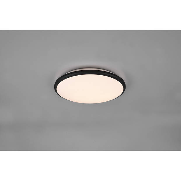 LED Plafondlamp - Plafondverlichting - Trion Lombis - 20.5W - Warm Wit 3000K - Dimbaar - Rond - Mat Zwart - Kunststof