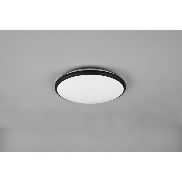 LED Plafondlamp - Plafondverlichting - Trion Lombis - 20.5W - Warm Wit 3000K - Dimbaar - Rond - Mat Zwart - Kunststof