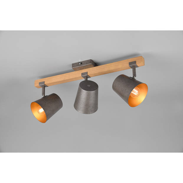 LED Plafondspot - Trion Bimm - E14 Fitting - 3-lichts - Rond - Antiek Nikkel - Aluminium