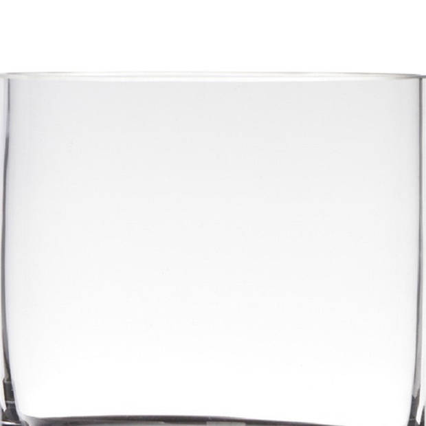 Transparante home-basics cilinder vorm vaas/vazen van glas 15 x 15 cm - Vazen