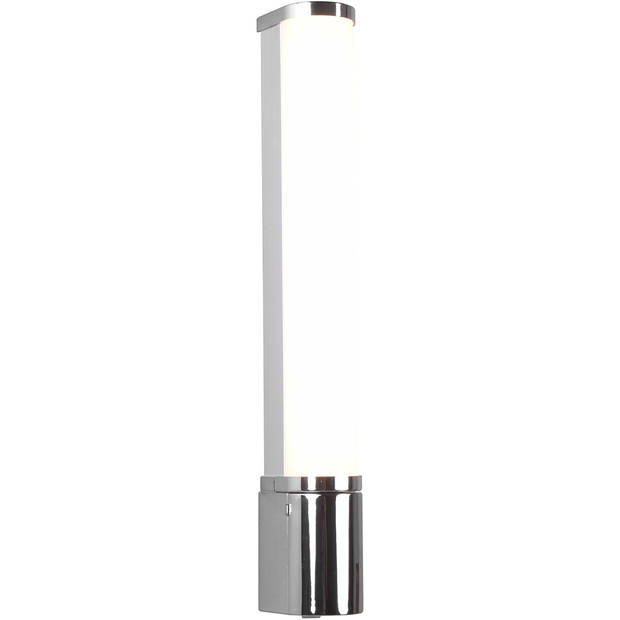 LED Wandlamp - Trion Pilana - 8W - Warm Wit 3000K - Spatwaterdicht IP44 - Rond - Glans Chroom - Kunststof