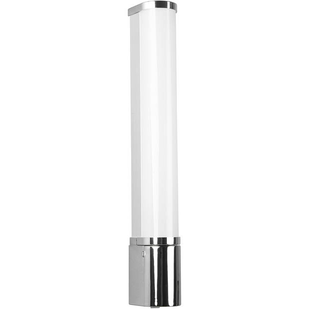 LED Wandlamp - Trion Pilana - 8W - Warm Wit 3000K - Spatwaterdicht IP44 - Rond - Glans Chroom - Kunststof