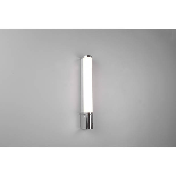 LED Wandlamp - Trion Pilana - 8W - Warm Wit 3000K - Spatwaterdicht IP44 - Rond - Glans Chroom - Kunststof