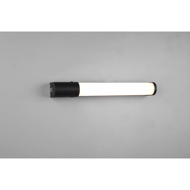 LED Wandlamp - Trion Pilana - 8W - Warm Wit 3000K - Spatwaterdicht IP44 - Rond - Mat Zwart - Kunststof