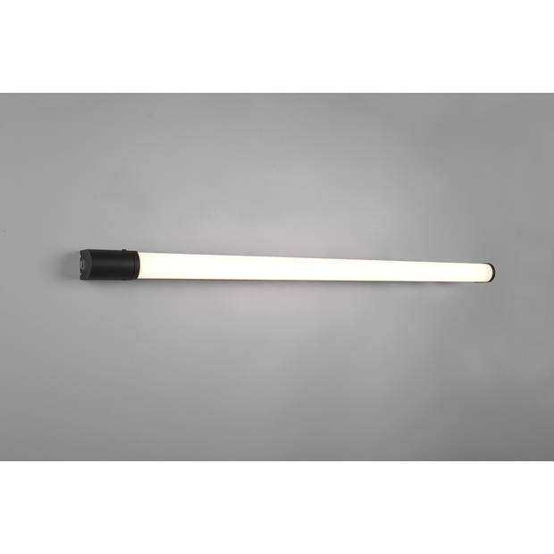 LED Wandlamp - Trion Pilana - 21W - Warm Wit 3000K - Spatwaterdicht IP44 - Rond - Mat Zwart - Kunststof