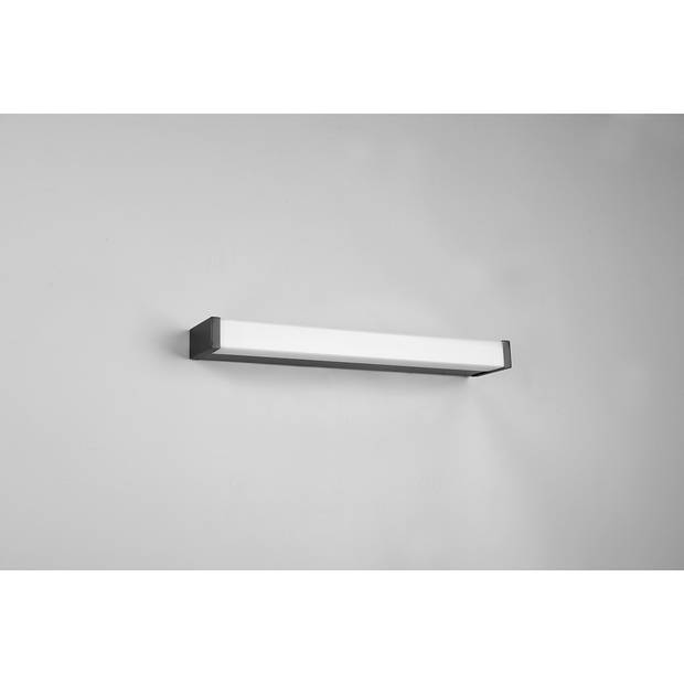 LED Wandlamp - Trion Fabian - 6W - Warm Wit 3000K - Spatwaterdicht IP44 - Rechthoek - Mat Zwart - Aluminium