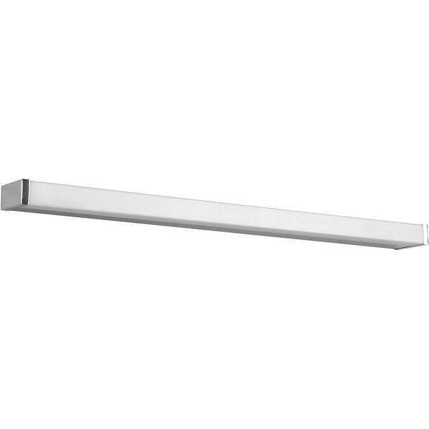 LED Wandlamp - Trion Fabian - 12W - Warm Wit 3000K - Spatwaterdicht IP44 - Rechthoek - Mat Chroom - Aluminium