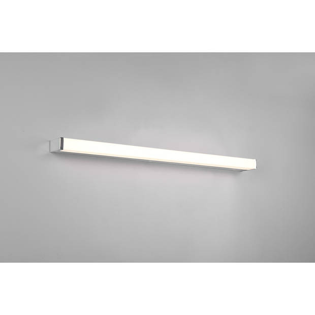 LED Wandlamp - Trion Fabian - 12W - Warm Wit 3000K - Spatwaterdicht IP44 - Rechthoek - Mat Chroom - Aluminium