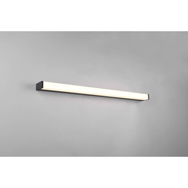 LED Wandlamp - Trion Fabian - 12W - Warm Wit 3000K - Spatwaterdicht IP44 - Rechthoek - Mat Zwart - Aluminium