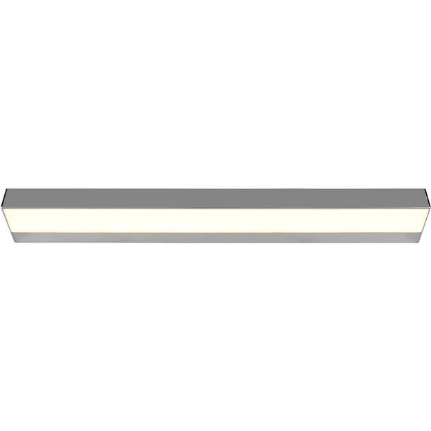 LED Wandlamp - Trion Rolan - Up en Down - 8W - Warm Wit 3000K - Rechthoek - Mat Chroom - Aluminium