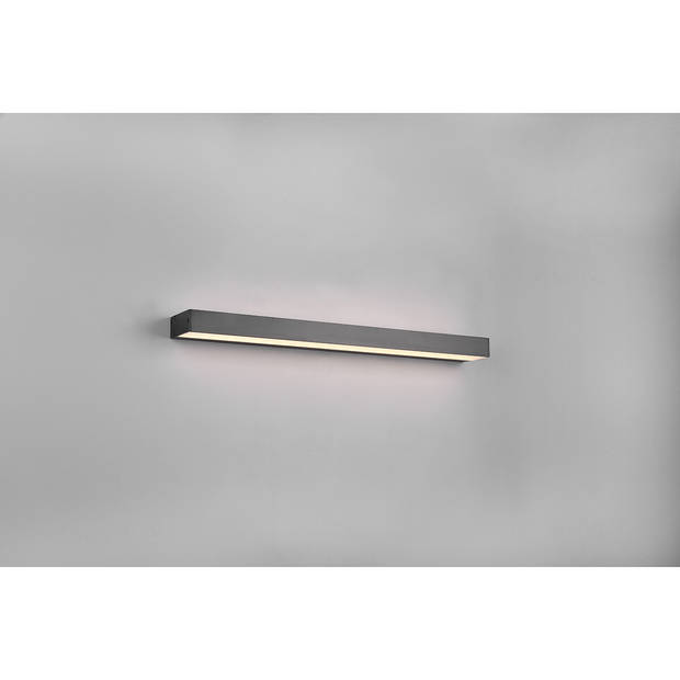 LED Wandlamp - Trion Rolan - Up en Down - 8W - Warm Wit 3000K - Rechthoek - Mat Zwart - Aluminium