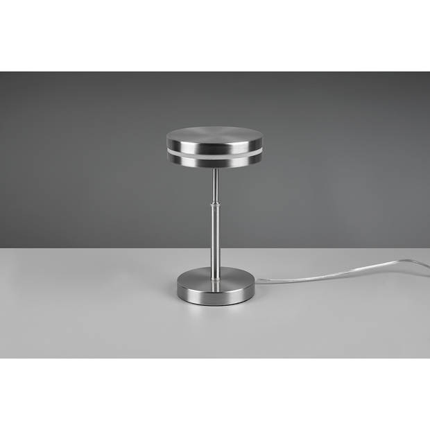 LED Tafellamp - Trion Franco - 6W - Warm Wit 3000K - Rond - Mat Nikkel - Aluminium