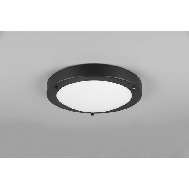 LED Plafondlamp - Badkamerlamp - Trion Condi - Opbouw Rond - Spatwaterdicht IP44 - E27 Fitting - Mat Zwart Aluminium -