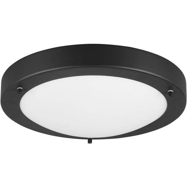 LED Plafondlamp - Badkamerlamp - Trion Condi - Opbouw Rond - Spatwaterdicht IP44 - E27 Fitting - Mat Zwart Aluminium -