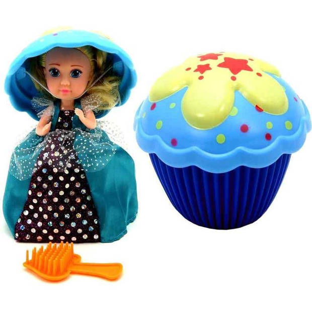 Boti Cupcake Surprise doll - Verander je cupcake in een heerlijk geurende prinsessen pop! Blauw/ Geel
