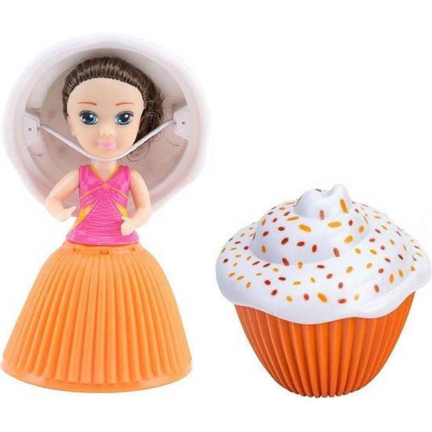 Boti Cupcake Surprise Doll - Verander je cupcake in een heerlijk geurend Prinsessen Pop! Oranje/ Wit stippen
