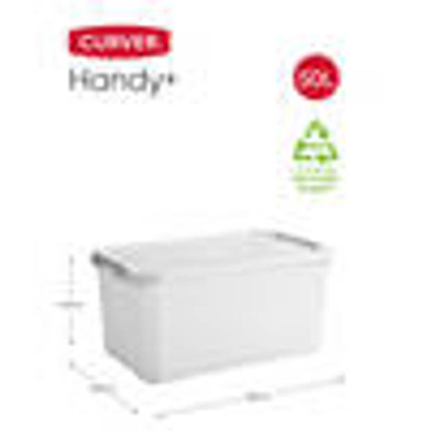 Curver Handy+ Recycled Opbergbox - 50L - Milky Wit