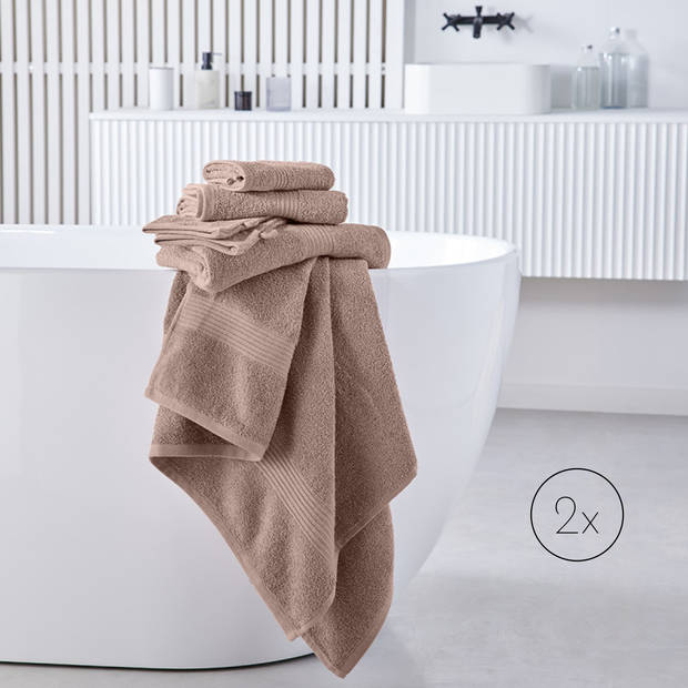 Today badmat rose 2-delig - douchemat geschikt voor douche en toilet - badkamer matten set 50x80 cm zonder anti-slip -