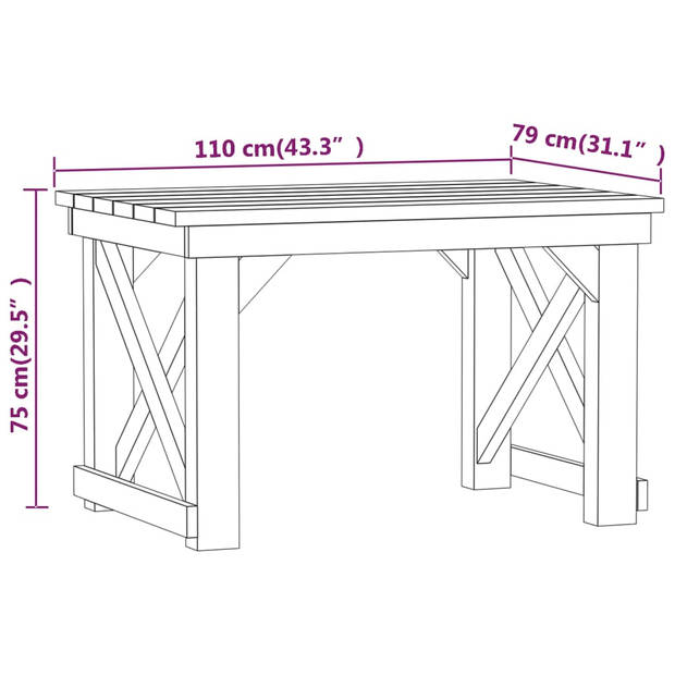 vidaXL 3-delige Tuinset geïmpregneerd grenenhout