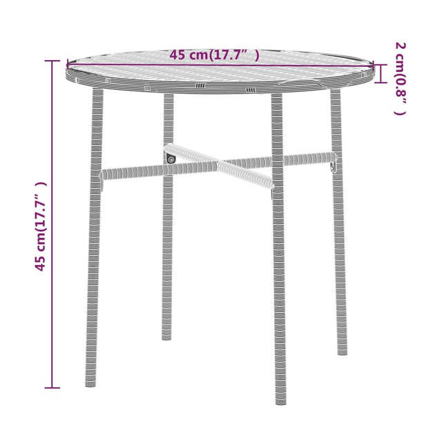 vidaXL 3-delige Tuinset poly rattan zwart