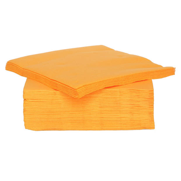 40x stuks luxe kwaliteit servetten oranje 38 x 38 cm - Feestservetten