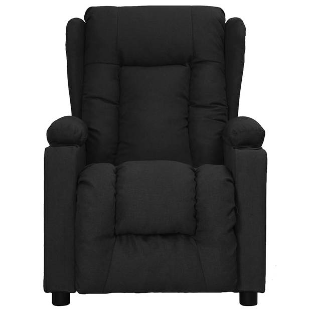 The Living Store Verstelbare Fauteuil - Zwart - 72.5x96x99.5 cm - Met 2 Bekerhouders