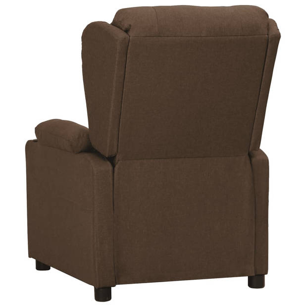 The Living Store Verstelbare Fauteuil - Bruin - 72.5 x 96 x 99.5 cm - Met 2 bekerhouders