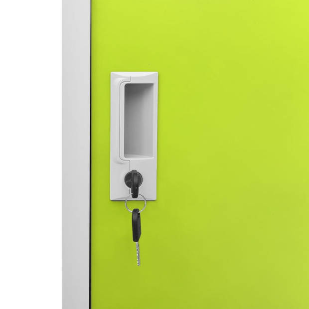 vidaXL Lockerkast 90x45x92,5 cm staal lichtgrijs en groen