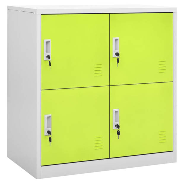 vidaXL Lockerkasten 2 st 90x45x92,5 cm staal lichtgrijs en groen