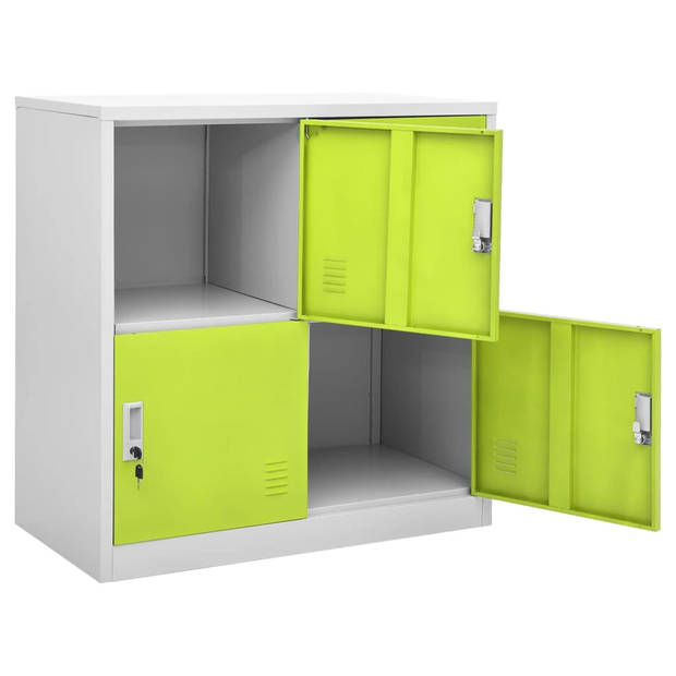 vidaXL Lockerkast 90x45x92,5 cm staal lichtgrijs en groen