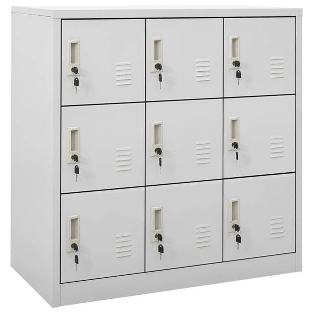 vidaXL Lockerkast 90x45x92,5 cm staal lichtgrijs