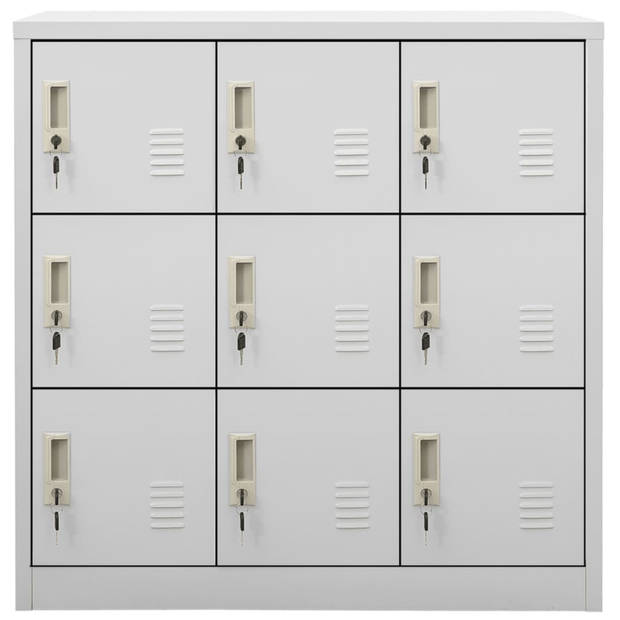 vidaXL Lockerkast 90x45x92,5 cm staal lichtgrijs