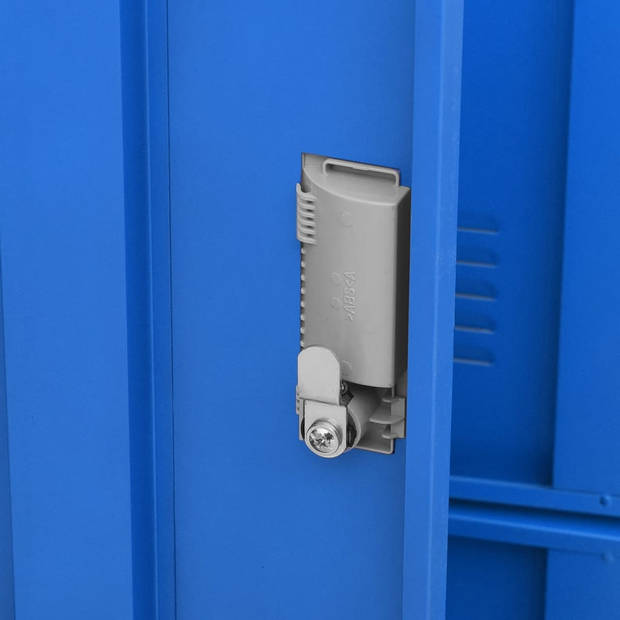 vidaXL Lockerkast 90x45x92,5 cm staal lichtgrijs en blauw