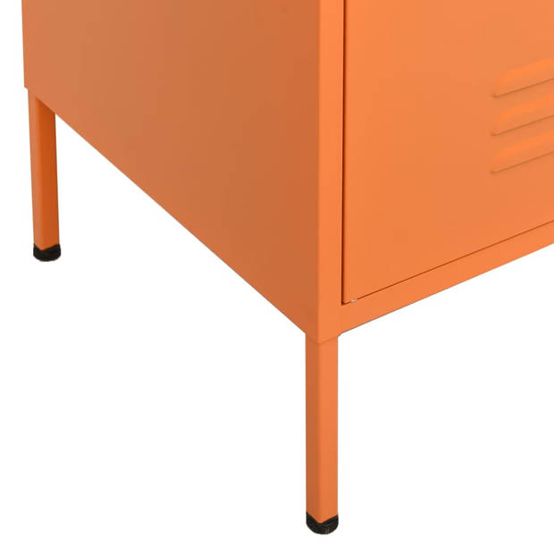 The Living Store Opbergkast Staal - 80 x 35 x 101.5 cm - Oranje