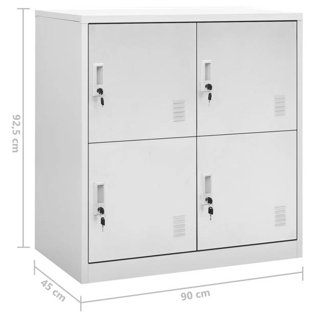 vidaXL Lockerkasten 2 st 90x45x92,5 cm staal lichtgrijs