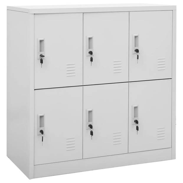 vidaXL Lockerkasten 2 st 90x45x92,5 cm staal lichtgrijs