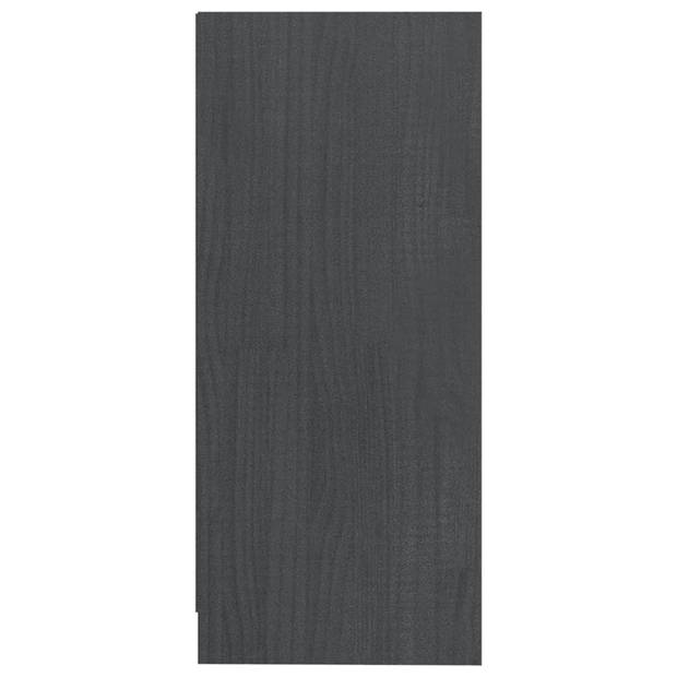 vidaXL Bijzetkast 35,5x33,5x76 cm massief grenenhout grijs