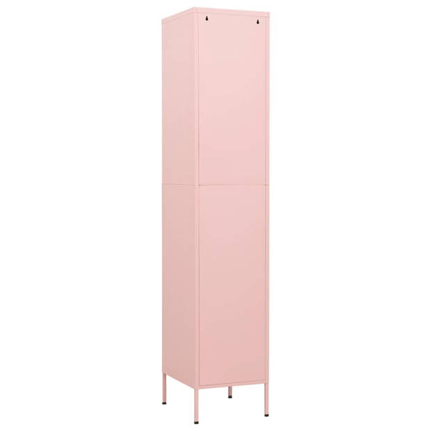 The Living Store Lockerkast - Moderne opbergkast - Roze - 35 x 46 x 180 cm - Staal