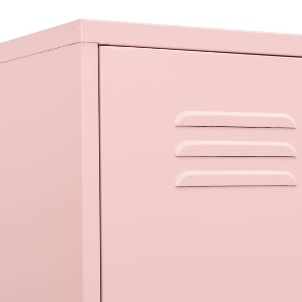 The Living Store Lockerkast - Moderne opbergkast - Roze - 35 x 46 x 180 cm - Staal