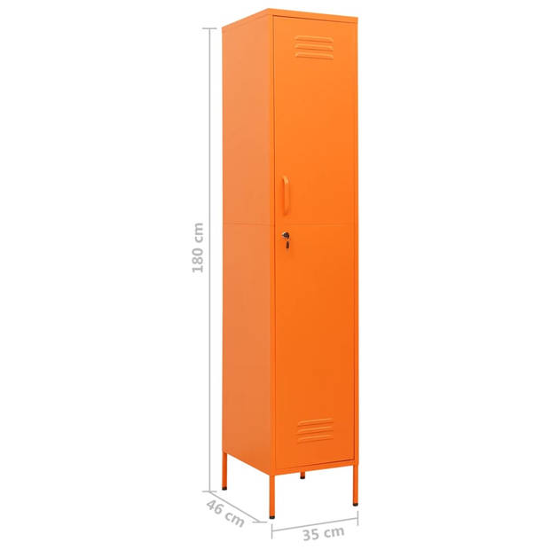 vidaXL Lockerkast 35x46x180 cm staal oranje