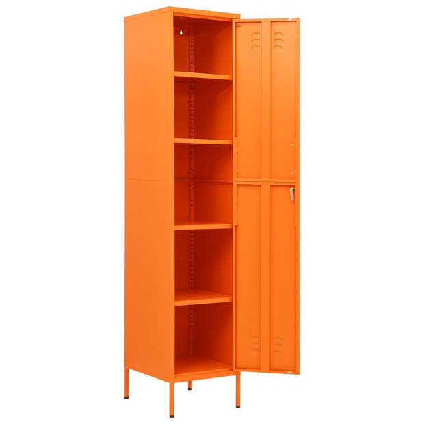 vidaXL Lockerkast 35x46x180 cm staal oranje