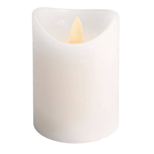 Set van 4x stuks led kaarsen/stompkaarsen ivoor wit met afstandsbediening - LED kaarsen