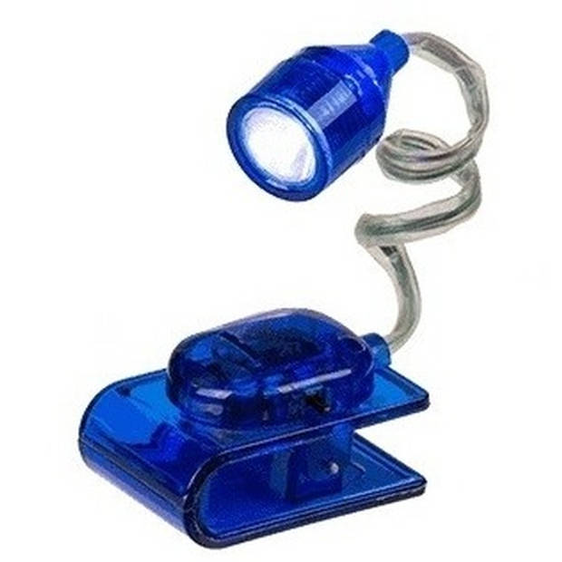 Blauw leeslampje op klem 4 cm - Klemlampen